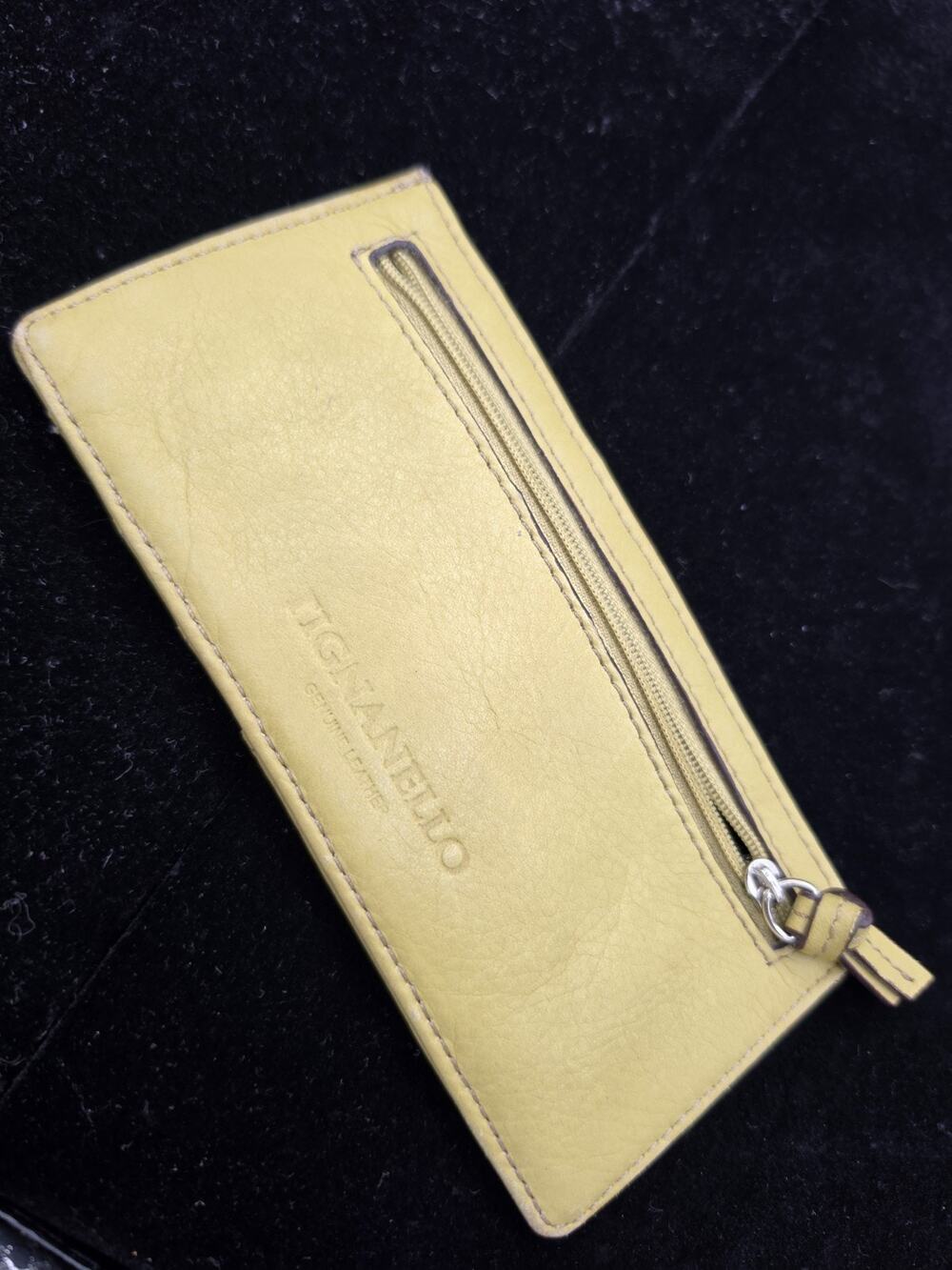 VTG Tiananello Leather CC, Wallet, Coin Purse, Bills, In Sage, Italy